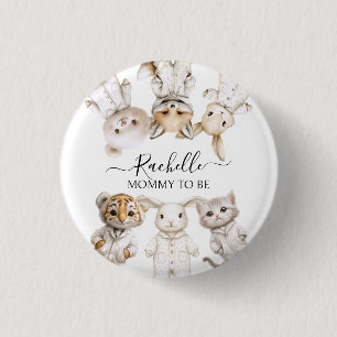 Badge Rond 2,50 Cm Animaux en Pyjama Fantaisistes : Accent de Fête au