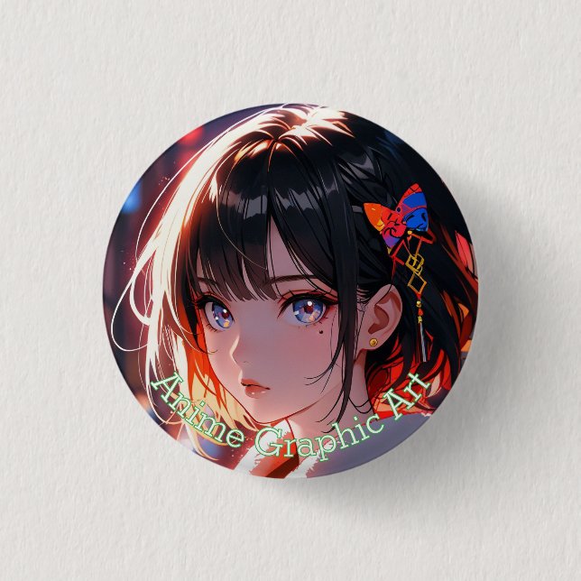 Badge Rond 2,50 Cm anime cute girl design (Devant)
