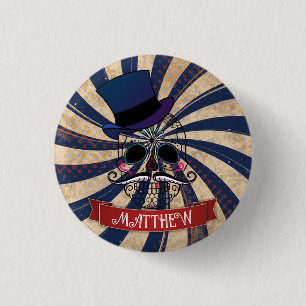 Badge Rond 2,50 Cm Anneau de directeur de cirque grunge crâne de sucr
