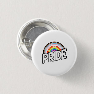 Badge Rond 2,50 Cm Anneaux arc-en-ciel Progrès Fierté