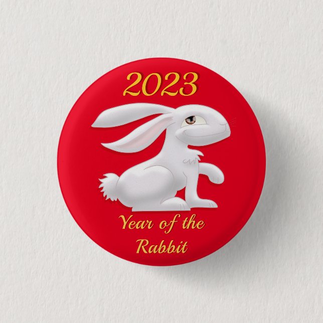 Badge Rond 2,50 Cm Année du lapin (Devant)