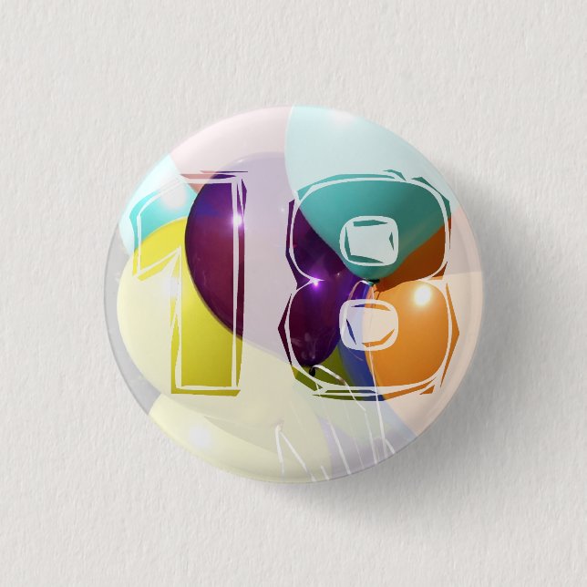 Badge Rond 2,50 Cm Anniversaire 18 (Devant)