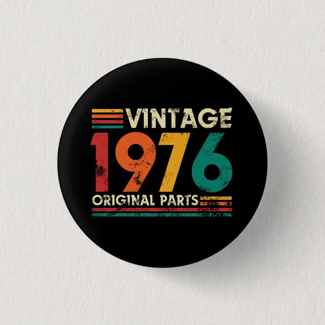 Badge Rond 2,50 Cm Anniversaire 1976 50 ans (Devant)