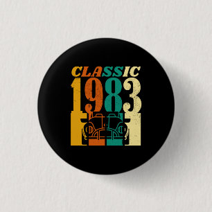 Badge Rond 2,50 Cm Anniversaire classique 43 ans 1983