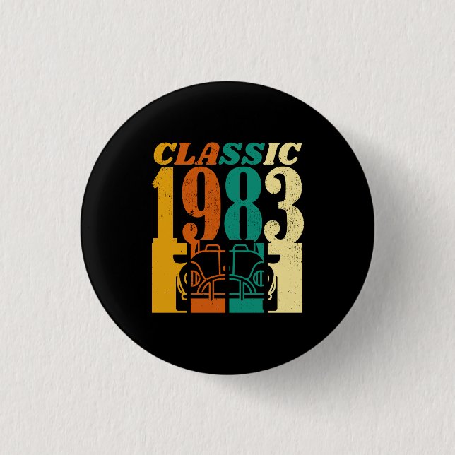 Badge Rond 2,50 Cm Anniversaire classique 43 ans 1983 (Devant)