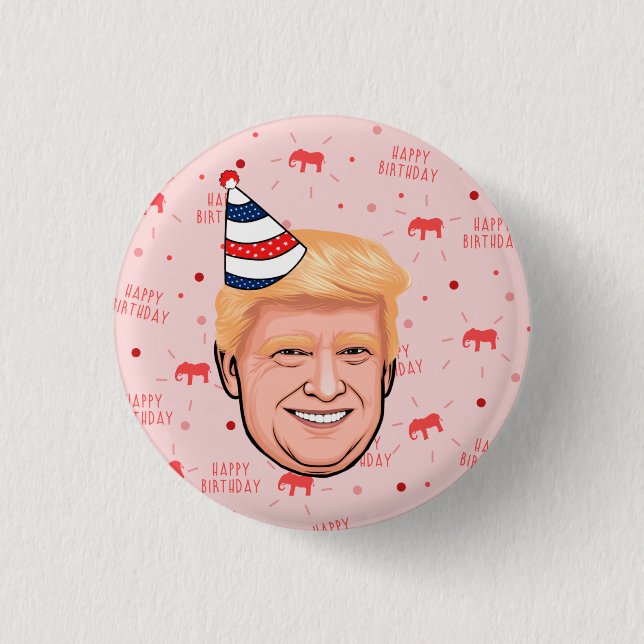 BADGE ROND 2,50 CM ANNIVERSAIRE DE DONALD TRUMP (Devant)
