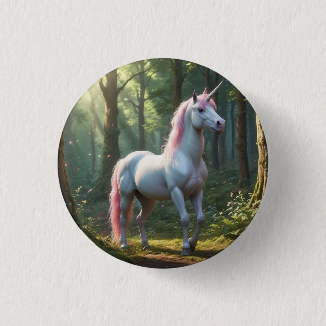 Badge Rond 2,50 Cm Anniversaire de la licorne magique (Devant)