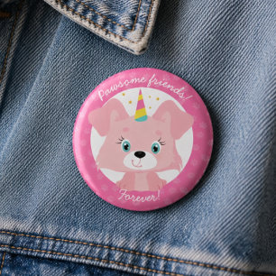 Badge Rond 2,50 Cm Anniversaire de Licorne Chien Incroyable Pour Touj