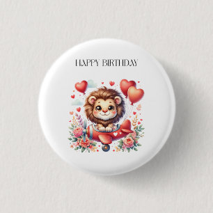 Badge Rond 2,50 Cm Anniversaire de Lion Volant