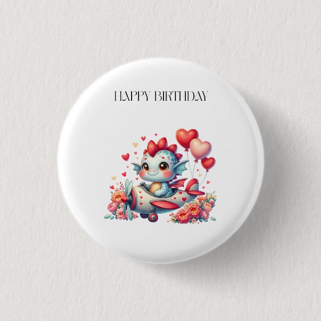 Badge Rond 2,50 Cm Anniversaire du pilote de dragon (Devant)