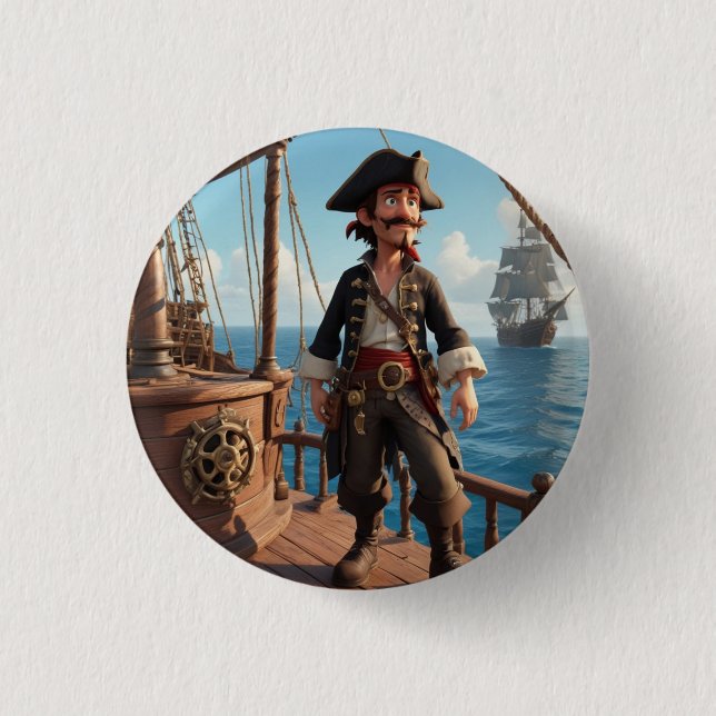 Badge Rond 2,50 Cm Anniversaire du Pirate (Devant)