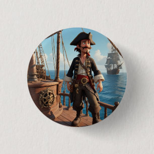 Badge Rond 2,50 Cm Anniversaire du Pirate