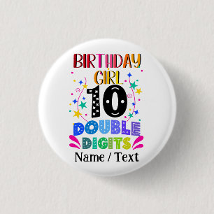Badge Rond 2,50 Cm Anniversaire Fille 10 Chiffres doubles