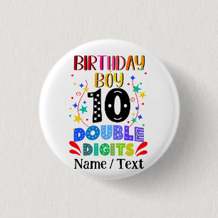 Badge Rond 2,50 Cm Anniversaire Garçon 10 Chiffres doubles