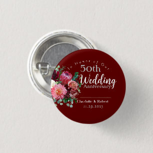 Badge Rond 2,50 Cm Anniversaire Mariage personnalisé du 50e couple ro