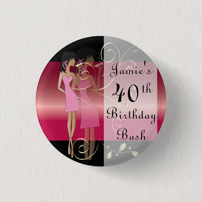 Badge Rond 2,50 Cm Anniversaire ou bachelorette Diva Fun Girl (Devant)