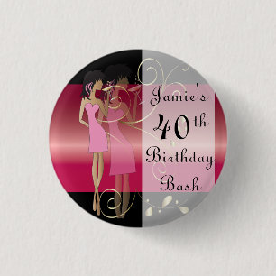 Badge Rond 2,50 Cm Anniversaire ou bachelorette Diva Fun Girl