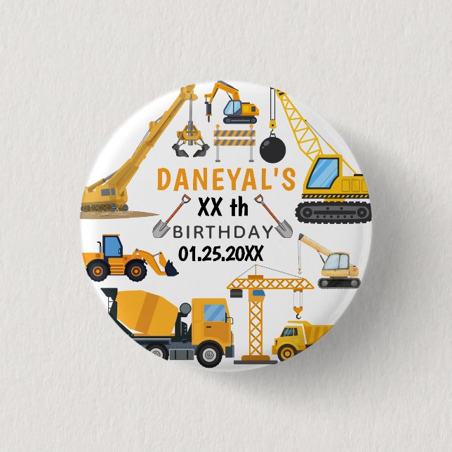 Badge Rond 2,50 Cm Anniversaire Simple de Construction Moderne pour E (Devant)