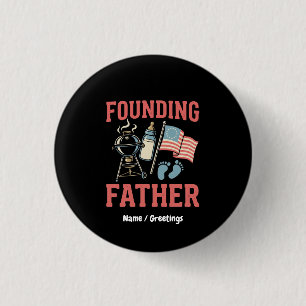 Badge Rond 2,50 Cm Annonce de grossesse de père fondateur rétro 4 jui