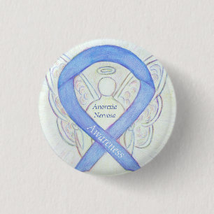 Badge Rond 2,50 Cm Anorexia Nervosa Sensibilisation Ruban Angel Perso