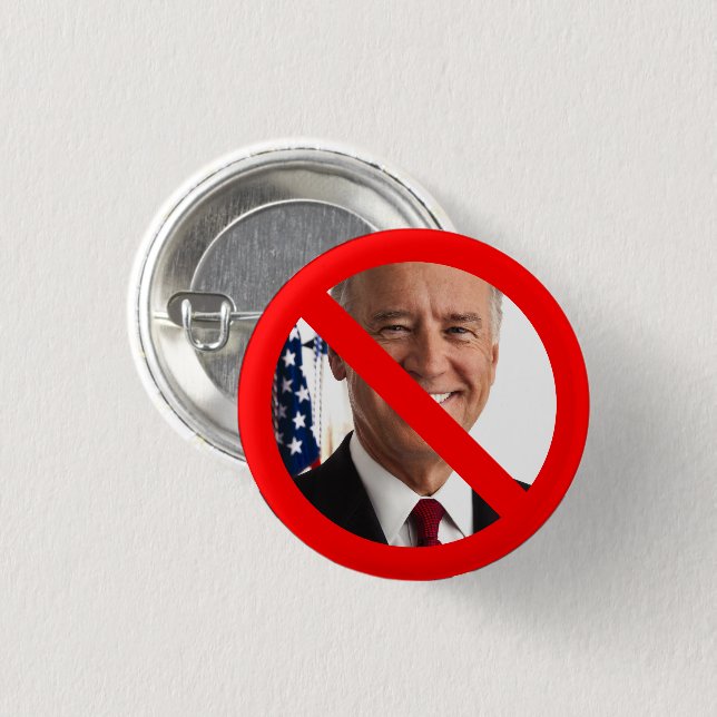 Badge Rond 2,50 Cm Anti Joe Biden (Devant & derrière)