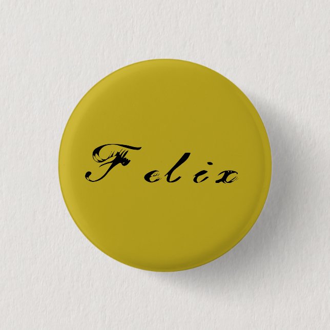 Badge Rond 2,50 Cm Antiquité noire orpheline de calligraphie de Felix (Devant)