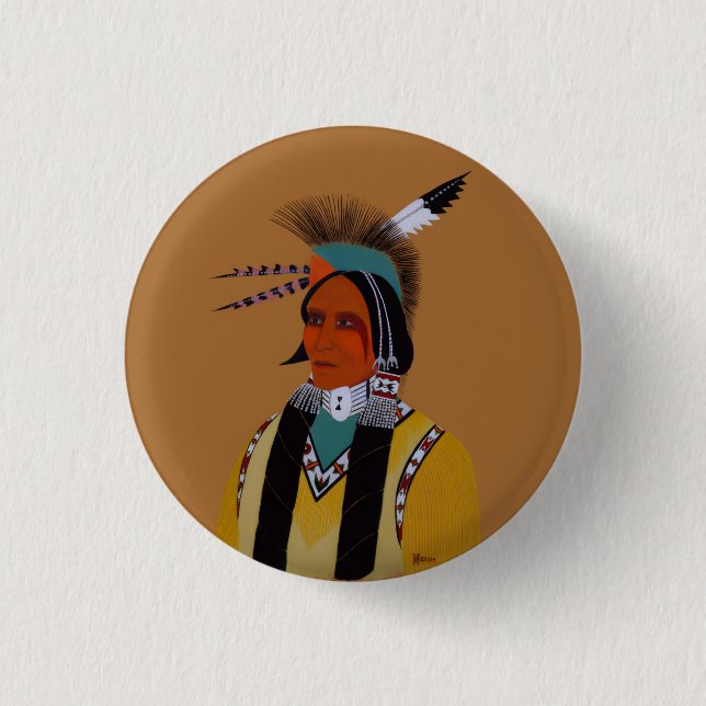 Badge Rond 2,50 Cm Apache Ben (Devant)