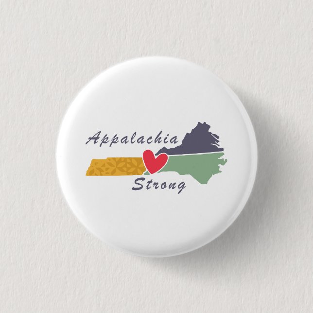 Badge Rond 2,50 Cm Appalachia Strong NC Mountains (Devant)