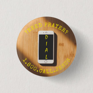BADGE ROND 2,50 CM APPEL DE PRIÈRE NÉCESSAIRE TÉLÉPHONE CELLULAIRE JÉ