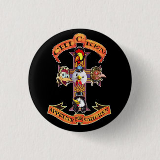Badge Rond 2,50 Cm Appétit pour le bouton de poulet