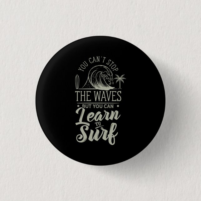 Badge Rond 2,50 Cm Apprendre Au Surf (Devant)