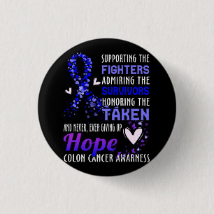 Badge Rond 2,50 Cm Appuyer Les Combattants Colon Cancer Awareness Col
