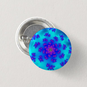 Badge Rond 2,50 Cm Aqua Floral Sprinkings
