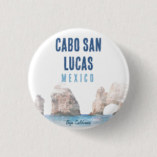 Badge Rond 2,50 Cm Aquarelle Cabo San Lucas Mexique Arc Vintage