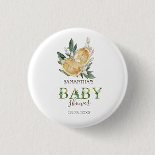 Badge Rond 2,50 Cm Aquarelle Citrons Baby Shower Botanique