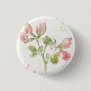 Badge Rond 2,50 Cm Aquarelle de pois doux