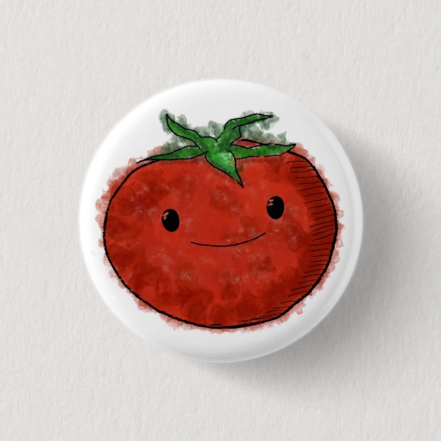 Badge Rond 2,50 Cm Aquarelle de tomate mignonne (Devant)
