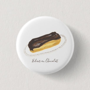 Badge Rond 2,50 Cm Aquarelle Éclair au Chocolat