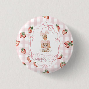 Badge Rond 2,50 Cm Aquarelle élégante Berry Sweet fille fraise bi