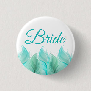 Badge Rond 2,50 Cm Aquarelle Feathers Bride