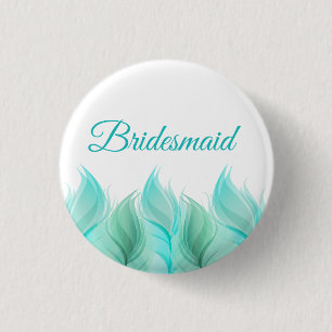 Badge Rond 2,50 Cm Aquarelle Feathers Bridesmaid