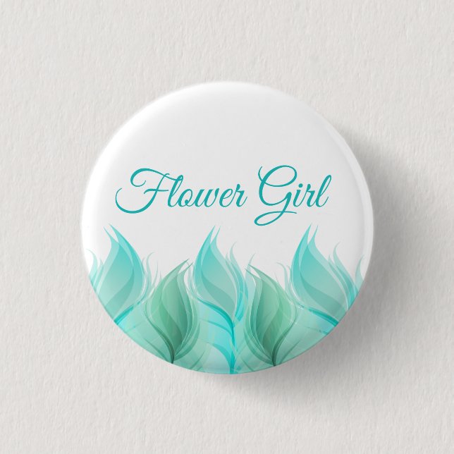 Badge Rond 2,50 Cm Aquarelle Feathers Flower Girl (Devant)