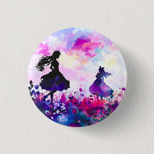 Badge Rond 2,50 Cm Aquarelle fleur sauvage Wonderland