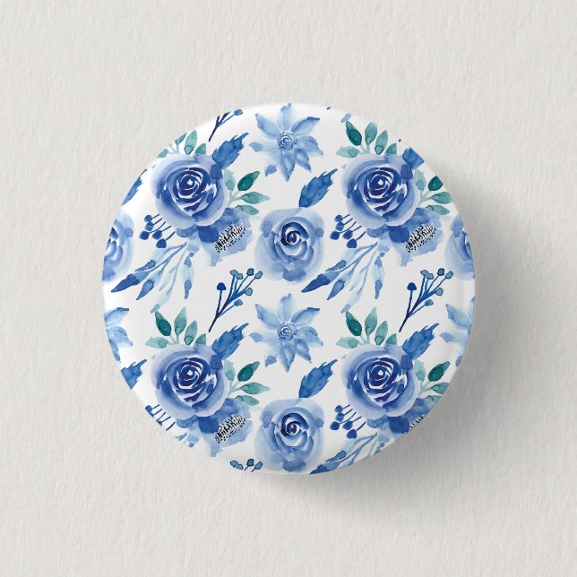 Badge Rond 2,50 Cm Aquarelle florale transparente motif pastel 2 (Devant)