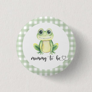 Badge Rond 2,50 Cm Aquarelle Grenouille Baby shower maman pour être