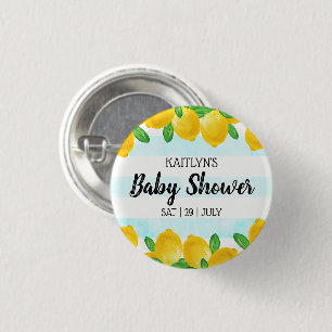 Badge Rond 2,50 Cm Aquarelle moderne Baby shower citronnier