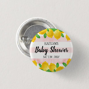Badge Rond 2,50 Cm Aquarelle moderne Baby shower citronnier