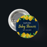 Badge Rond 2,50 Cm Aquarelle moderne Baby shower citronnier<br><div class="desc">Célébrez en style avec ces boutons de baby shower tendance. Le design est facile à personnaliser avec votre propre libellé et votre famille et vos amis seront ravis de voir ces fabuleux boutons de faveur de la fête. Les éléments correspondants se trouvent dans la collection.</div>
