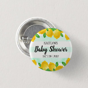 Badge Rond 2,50 Cm Aquarelle moderne Baby shower citronnier