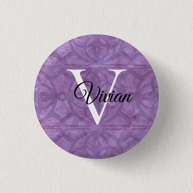 Badge Rond 2,50 Cm Aquarelle mute violet (Devant)